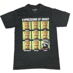 Marvel Expression of groot  Mens Tee Shirt